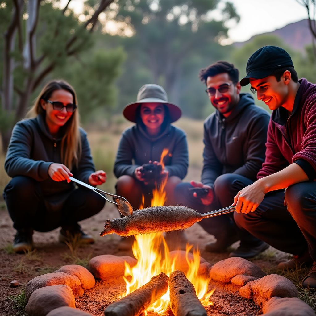 Outdoor bush cooking class