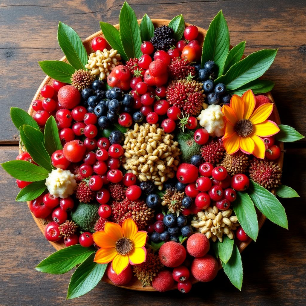 Bush tucker ingredients display