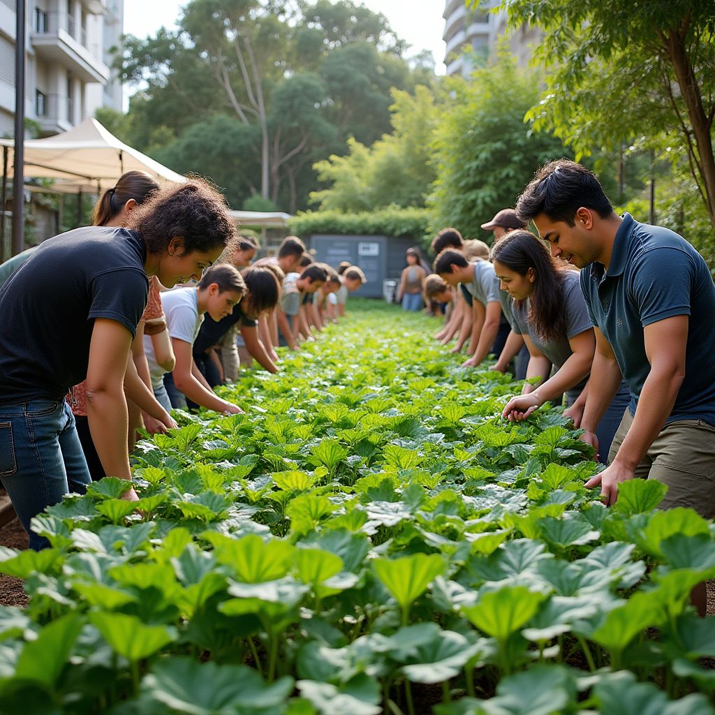 Community garden project with native plants